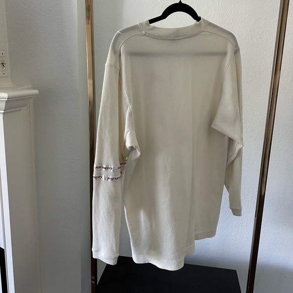 Vintage Air Jordan waffle knit long sleeve cream and red accents - Picture 8 of 8